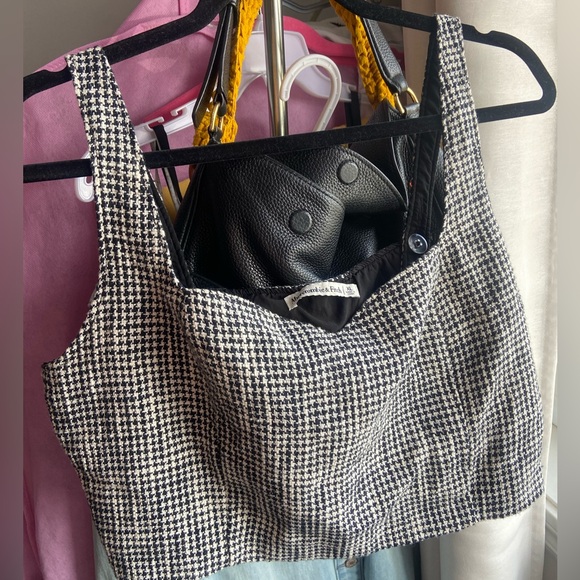 Abercrombie & Fitch houndstooth crop top - Picture 2 of 6